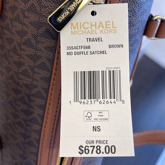 MICHAEL KORS JST TRAVEL MD DUFFLE SATCHEL SHOULDER CROSSBODY BAG MK BROWN
NWT - Picture 12 of 16